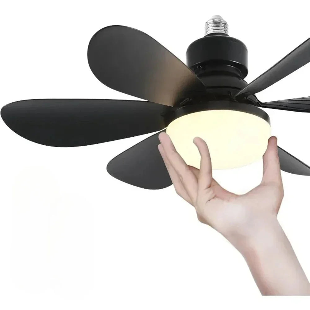 Ventilatore da soffitto a LED E27 con telecomando, dimmerabile, velocità del vento regolabile a 3 velocità – foto 8