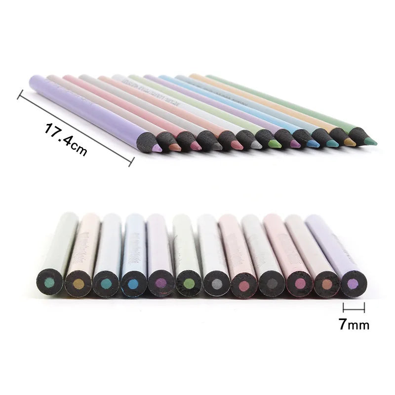 Matite colorate metallizzate, set da 12, mina morbida 2B – dettaglio 4