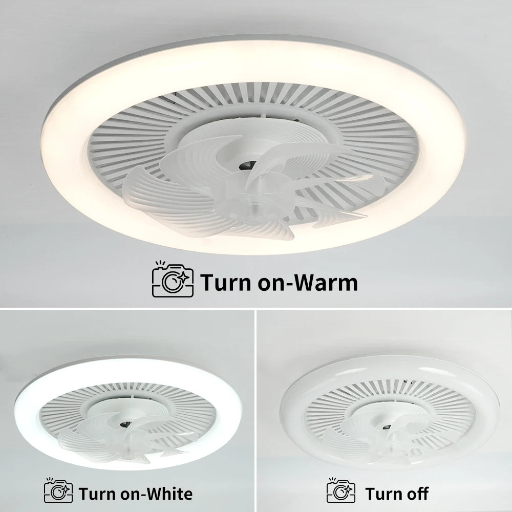 Ventilatore da soffitto con plafoniera LED e telecomando – dettaglio 4
