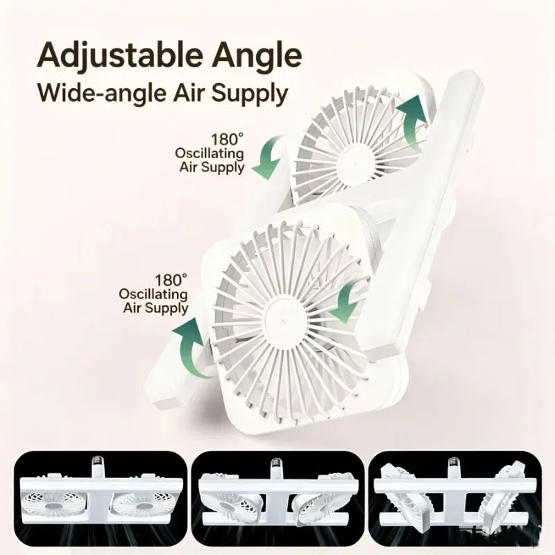 Ventilatore da soffitto a LED da 60W con telecomando, attacco E27, doppio ventilatore a basso profilo, adatto – foto 5