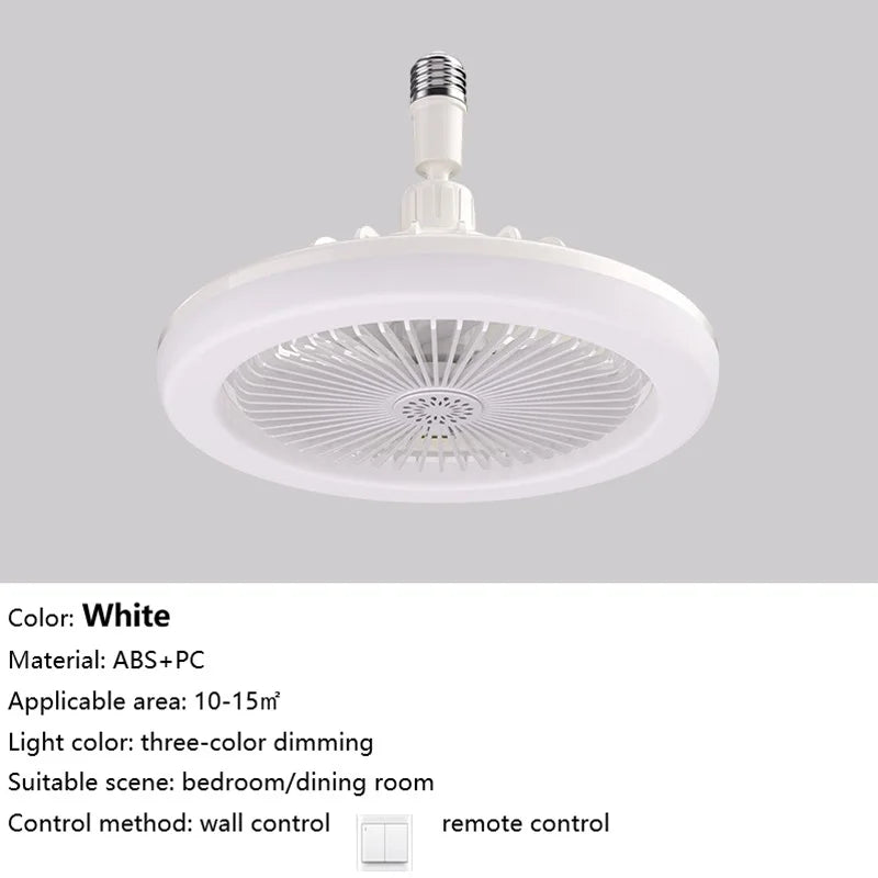 Ventilatore da Soffitto a Risparmio Energetico con Luce, Attacco Universale E27, Rotazione a 360° ° – foto 7