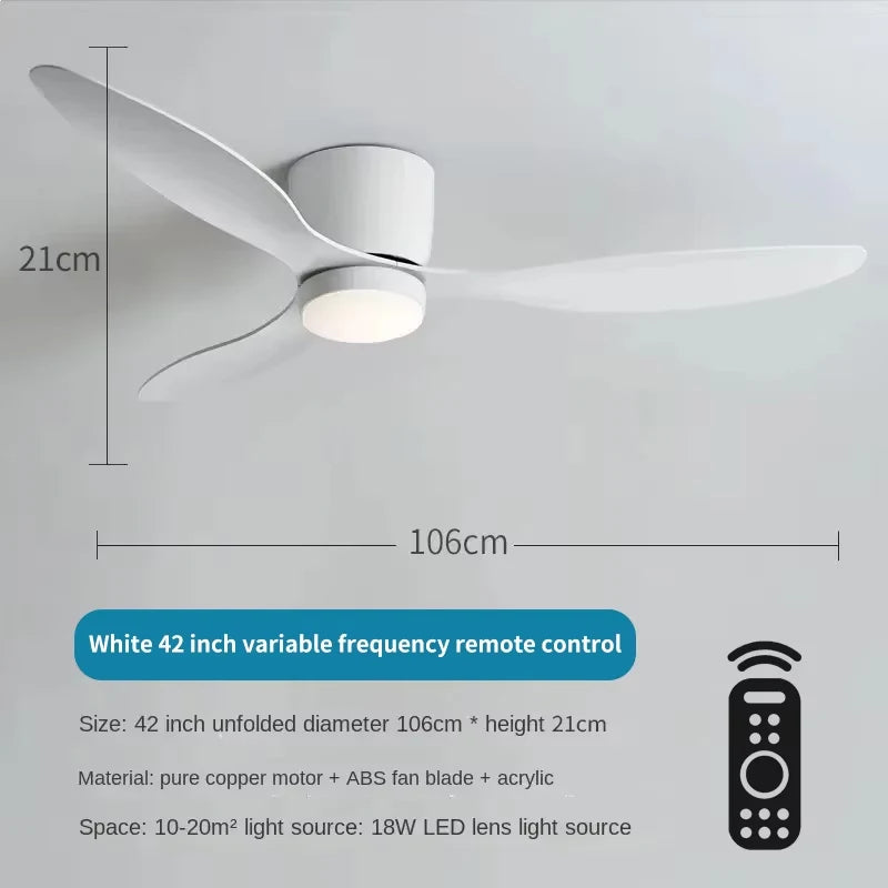 Luci moderne per ventilatori da soffitto a LED, luci decorative da pavimento basso con telecomando – foto 10