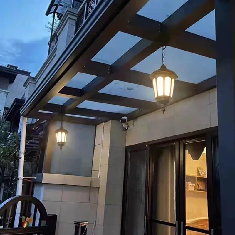 Lampadario da esterno impermeabile con attacco E27, nero – dettaglio 1
