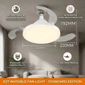 Ventilatore da Soffitto Silenzioso con Luce, Base E27 E14 B22 GU10, Telecomando, Dimmerabile, LED a 3 Colori – foto 7