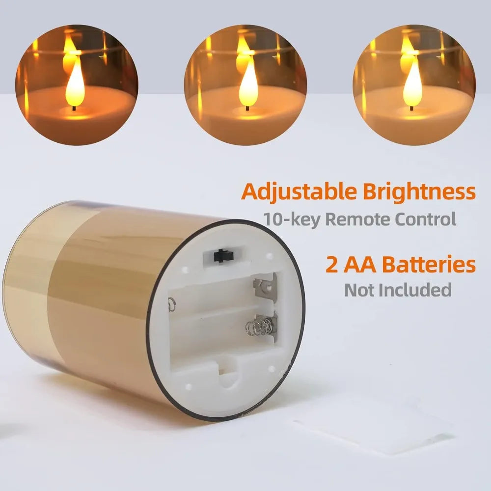 Set di candele LED in acrilico con telecomando e timer – dettaglio 3