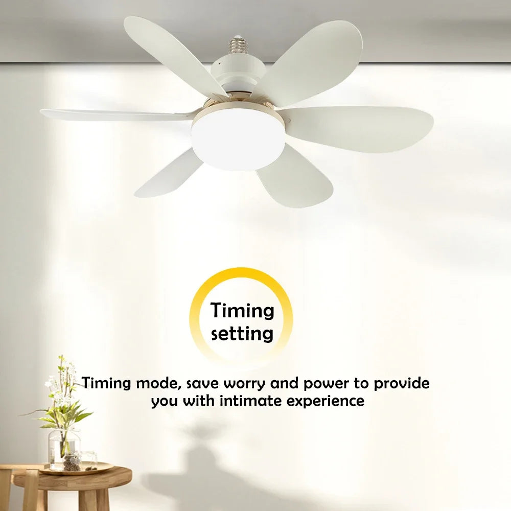 E26 E27 Base per uso domestico Ventilatore da soffitto a LED Luce per ventilatore intelligente remoto senza – foto 4
