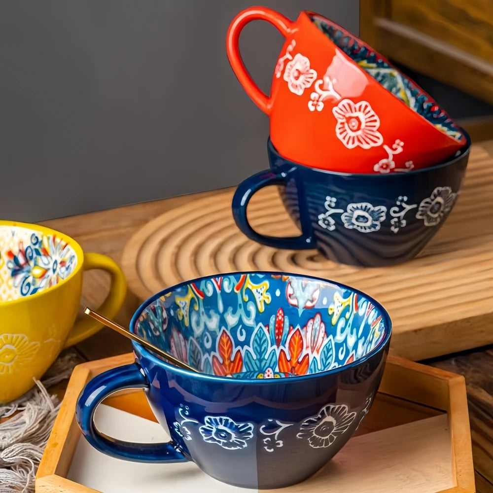 Tazza in ceramica per caffè e tè, quattro tinte profonde – dettaglio 5