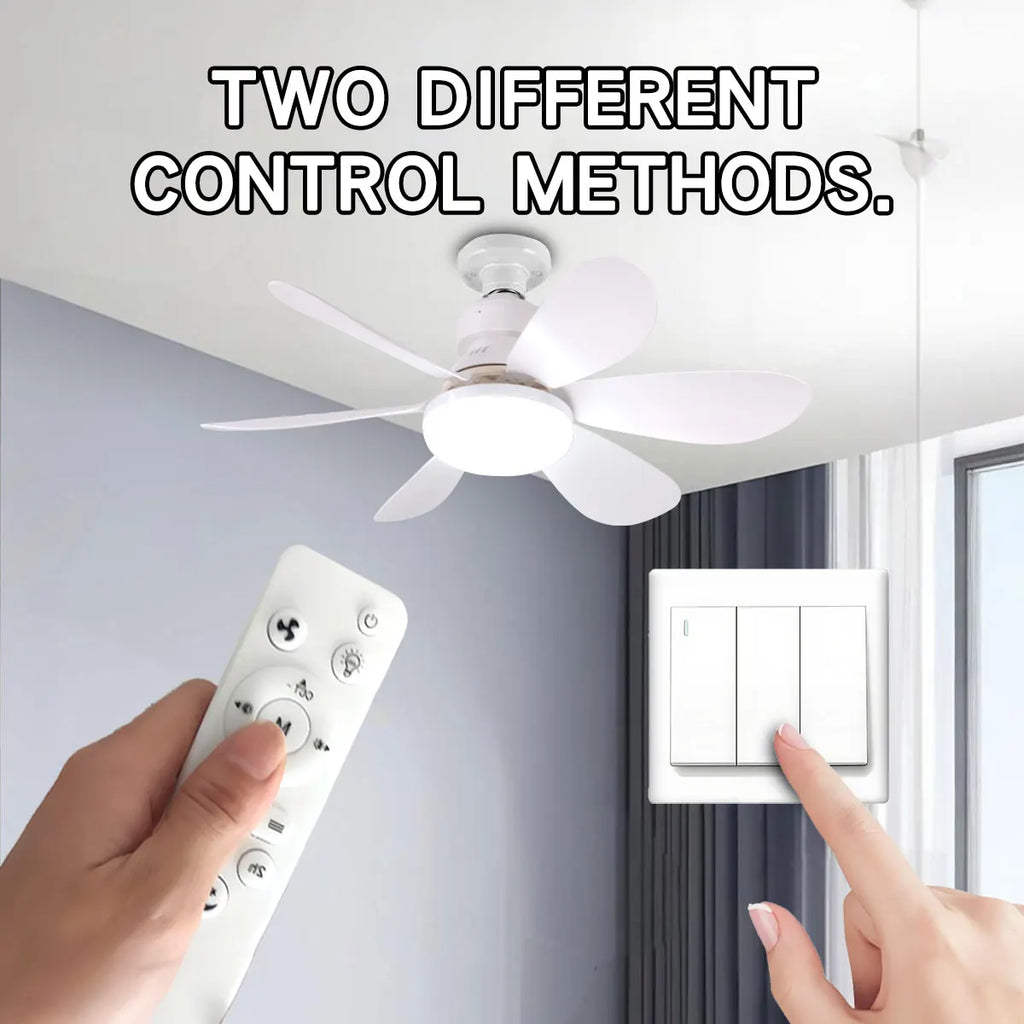 Lampada Ventilatore da Soffitto LED E27 con Telecomando 30W 40W, Funzione Dimmerabile, Adatta per Soggiorno – foto 5