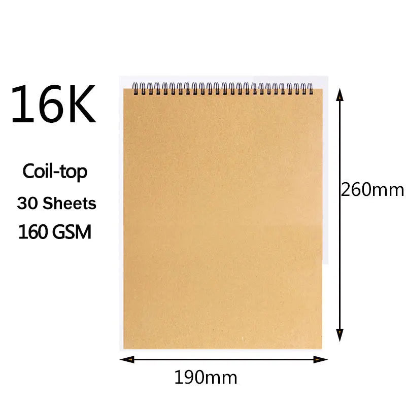 Album da disegno a spirale in carta kraft, 160 g – foto 13