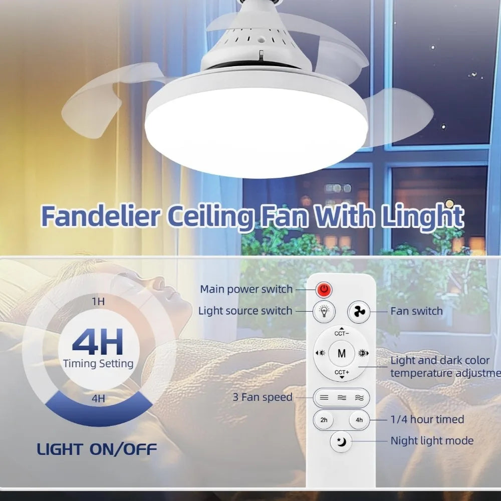 Ventilatore da soffitto con pale retrattili e luce dimmerabile – dettaglio 2