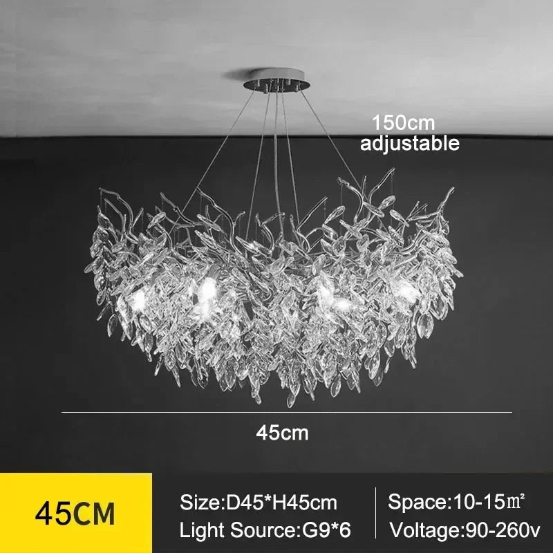Lampadario moderno di lusso a soffitto in cristallo Lampada a sospensione a led Sala da pranzo Soggiorno – foto 11