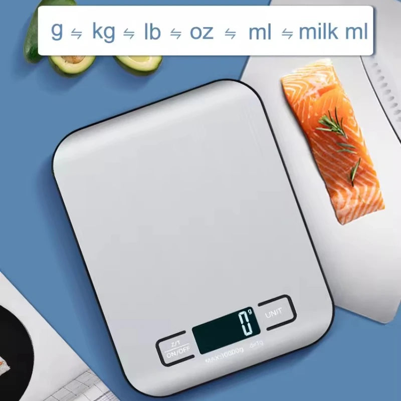 Bilancia da cucina digitale 5 kg/1 g in acciaio, display LED – dettaglio 1