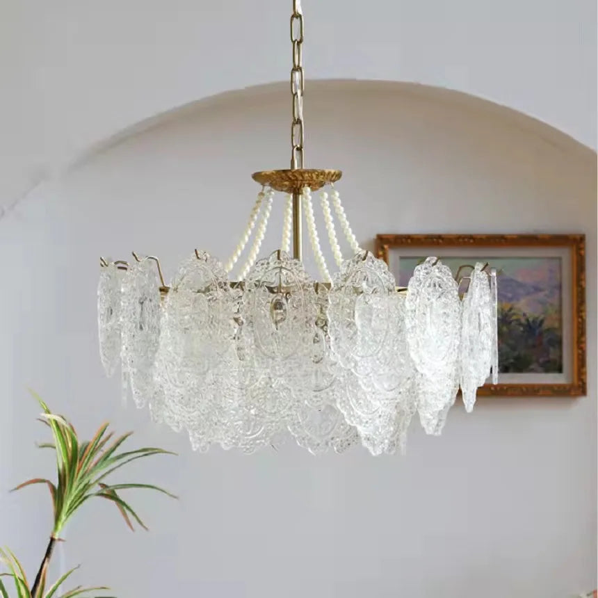 Lampadario in vetro trasparente stile francese, da 40 a 60 cm – dettaglio 5