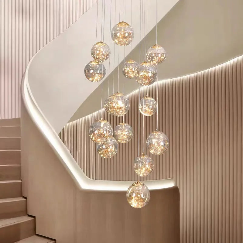 Lampadario a spirale in cristallo per scale, 1-24 luci – dettaglio 4