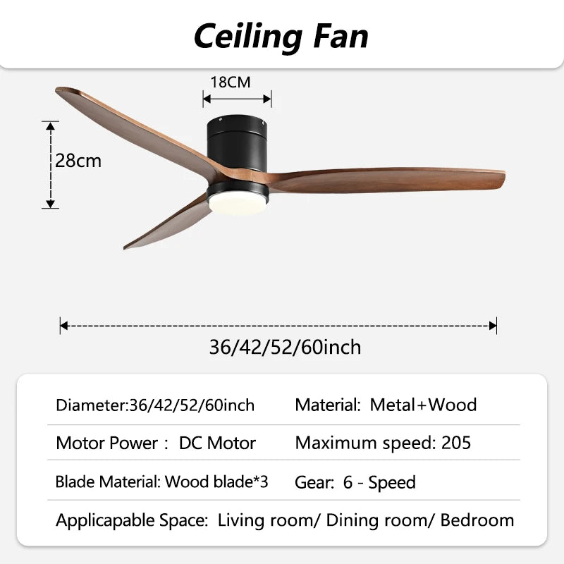 Ventilatore da Soffitto a Basso Profilo 42/52/60 Pollici con Luce LED 3 Colori Dimmerabile 20W Telecomando – foto 12