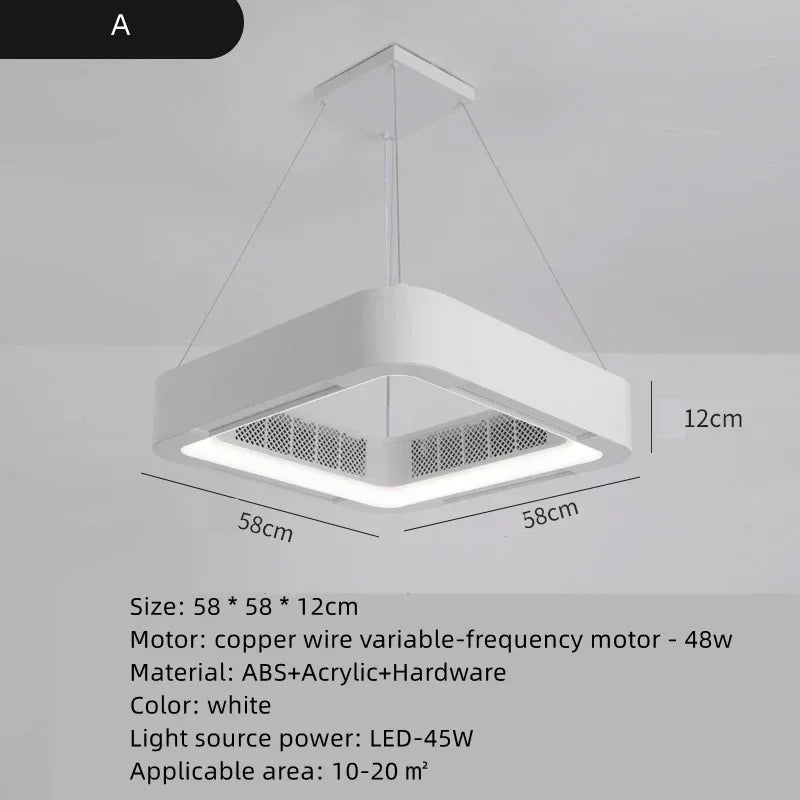 2025 Lampada da soffitto invisibile senza lama con telecomando leggero senza pale Circolatore LED DC – foto 8