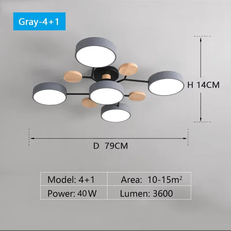 Lampadario LED a 5 o 6 luci con tre temperature di colore – dettaglio 5