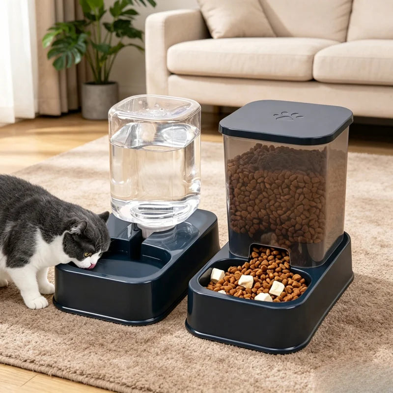 Set ciotole con distributore automatico di cibo e acqua