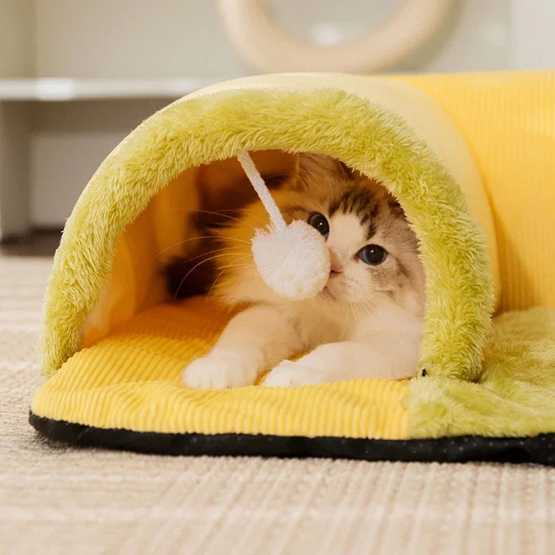 Tunnel-cuccia per gatti con tappetino antiscivolo, S e M – dettaglio 2