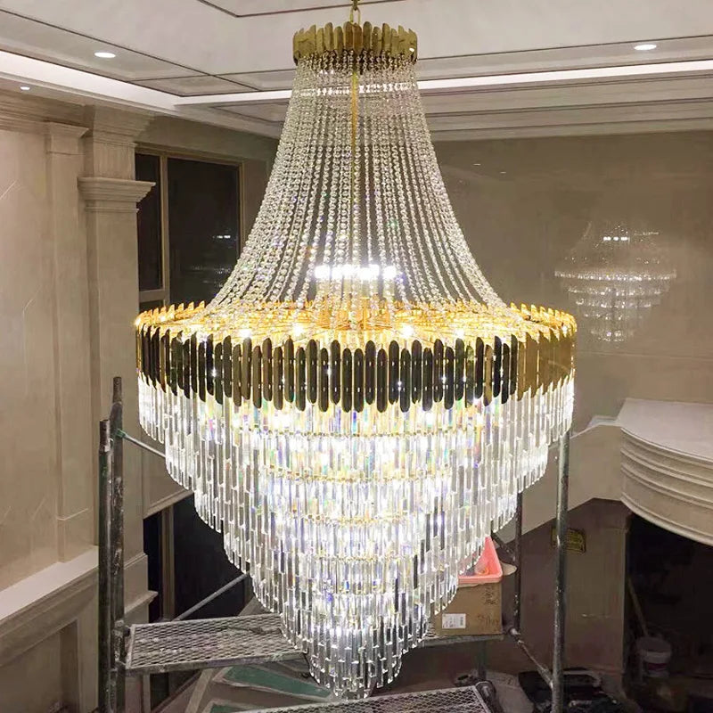 Lampadario di cristallo a colonna, D60 x H100 cm – dettaglio 2