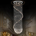 Lampadario in Cristallo Moderno Spettacolare a LED a Spirale con Gocce di Pioggia K9 per Soggiorno, Hotel