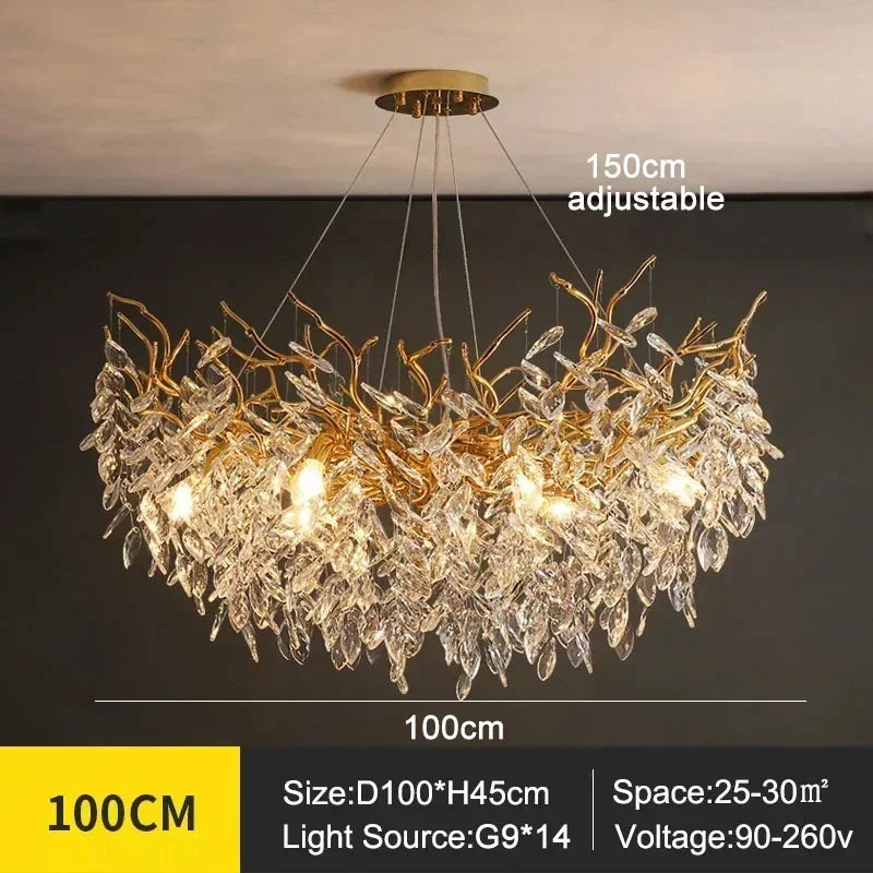 Lampadario moderno di lusso a soffitto in cristallo Lampada a sospensione a led Sala da pranzo Soggiorno Camera da letto Decorazioni per la casa Lampada da parete Lampada a sospensione