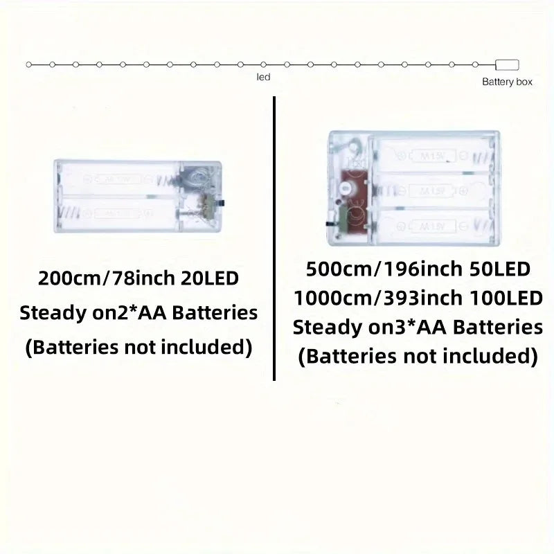 Catena luminosa a foglie, LED a batteria, da 2 a 10 m – dettaglio 3
