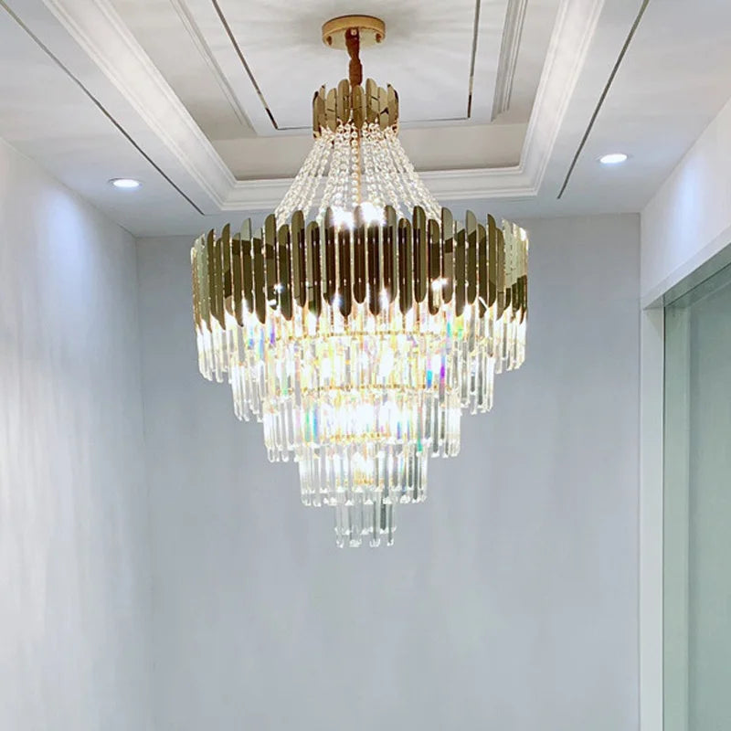 Lampadario di cristallo a colonna, D60 x H100 cm – dettaglio 4