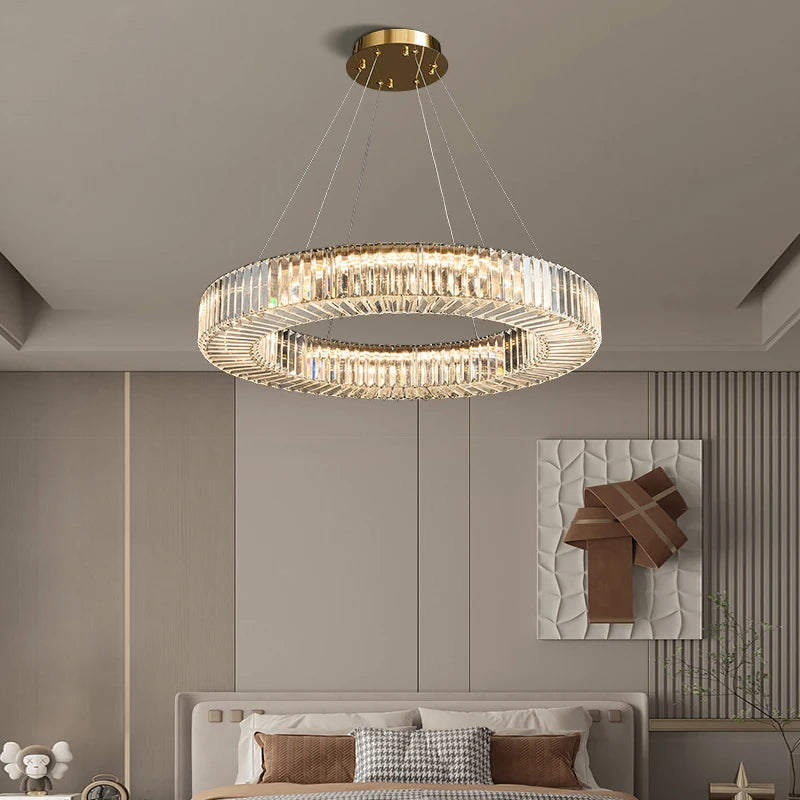 Lampadario LED in cristallo rotondo da 60 cm – dettaglio 2