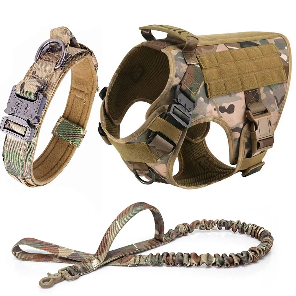 Set pettorina tattica e guinzaglio per cani, taglie S-XL – dettaglio 19