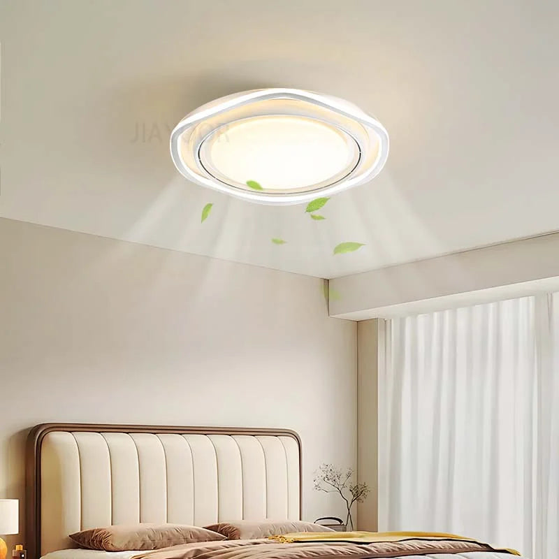 Ventilatore da soffitto moderno senza lama con lampada da soffitto rotonda senza paletta per camera da letto