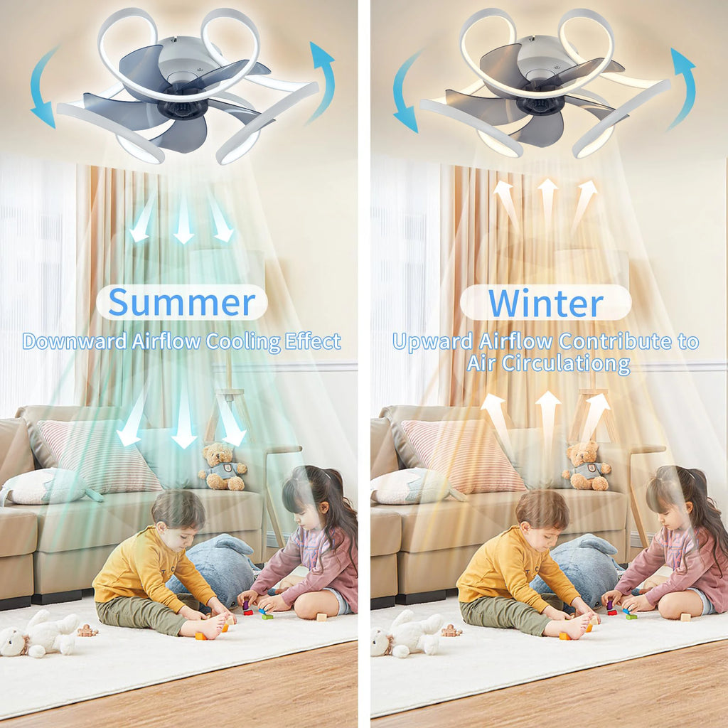 Ventilatore da Soffitto Silenzioso con Lampada e Telecomando