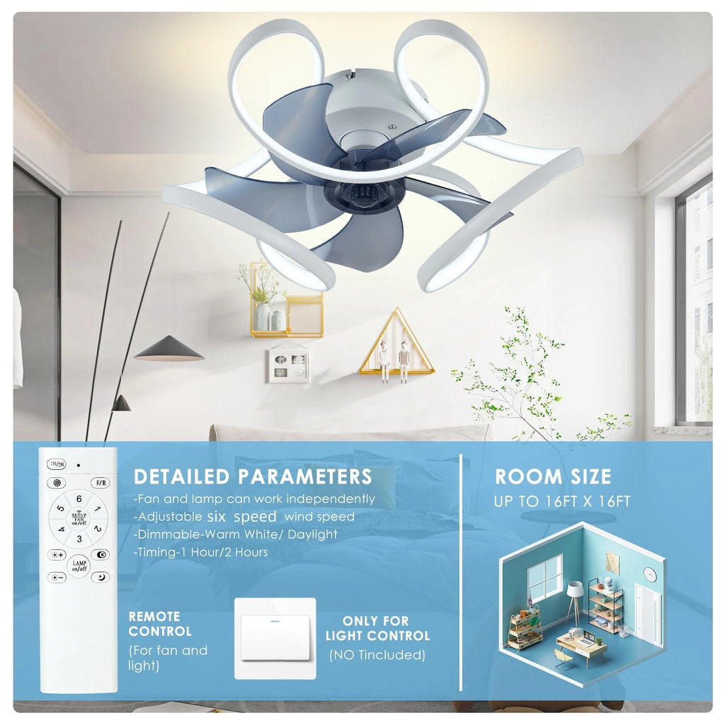 Ventilatore da soffitto moderno ventilatore a sospensione decorativo per la casa con lampada motore – foto 5