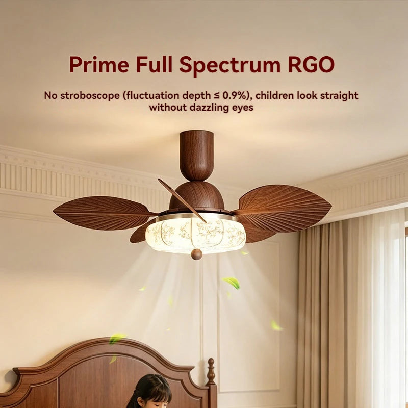Ventilatore da soffitto in legno stile retrò con luce LED, 60W – dettaglio 4