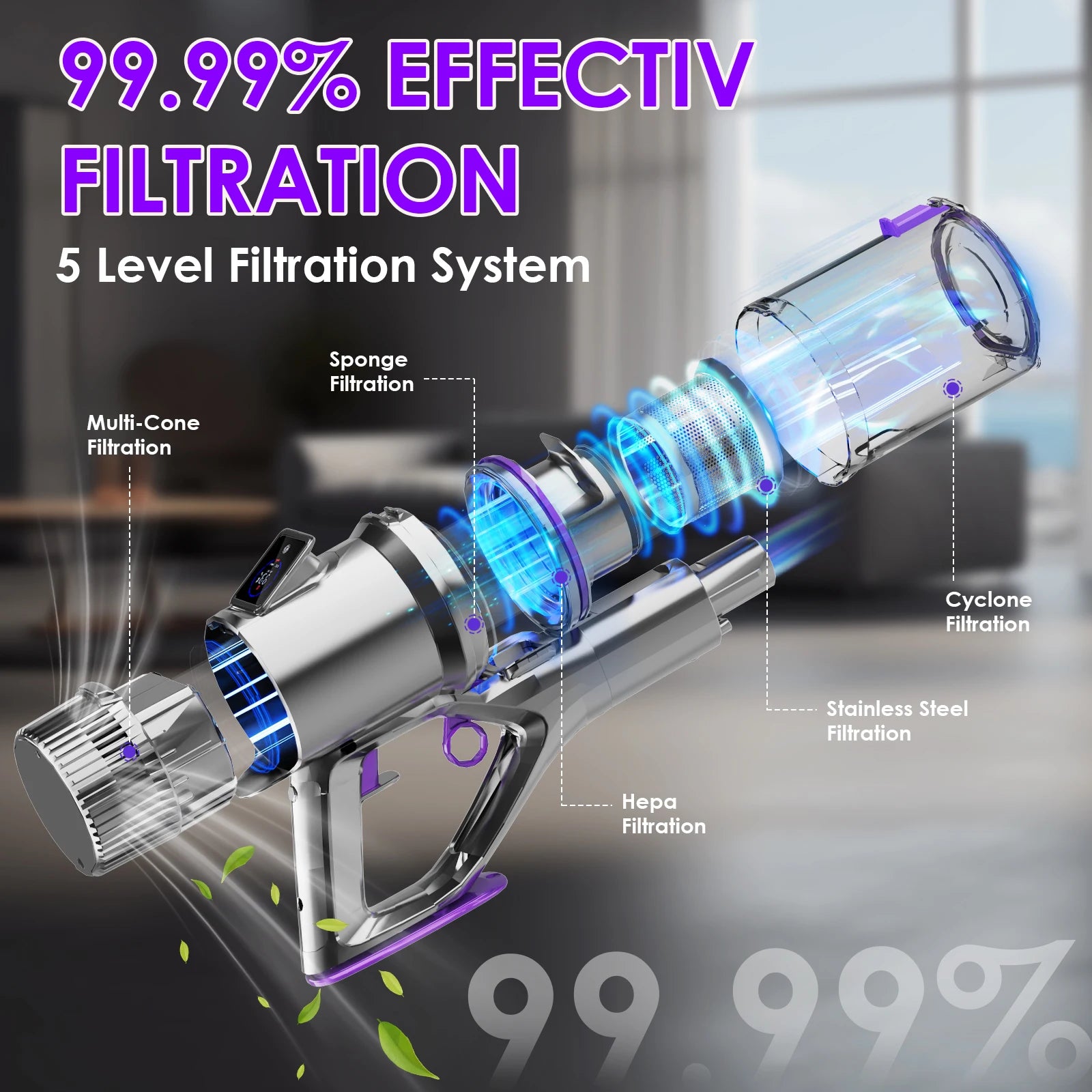 Aspirapolvere senza fili 6 in 1, 500 W, autonomia 80 minuti – dettaglio 5