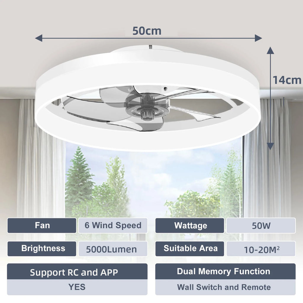 Ventilatore da soffitto con luce moderna dimmerabile telecomando ventilatori da soffitto soggiorno AC – foto 6