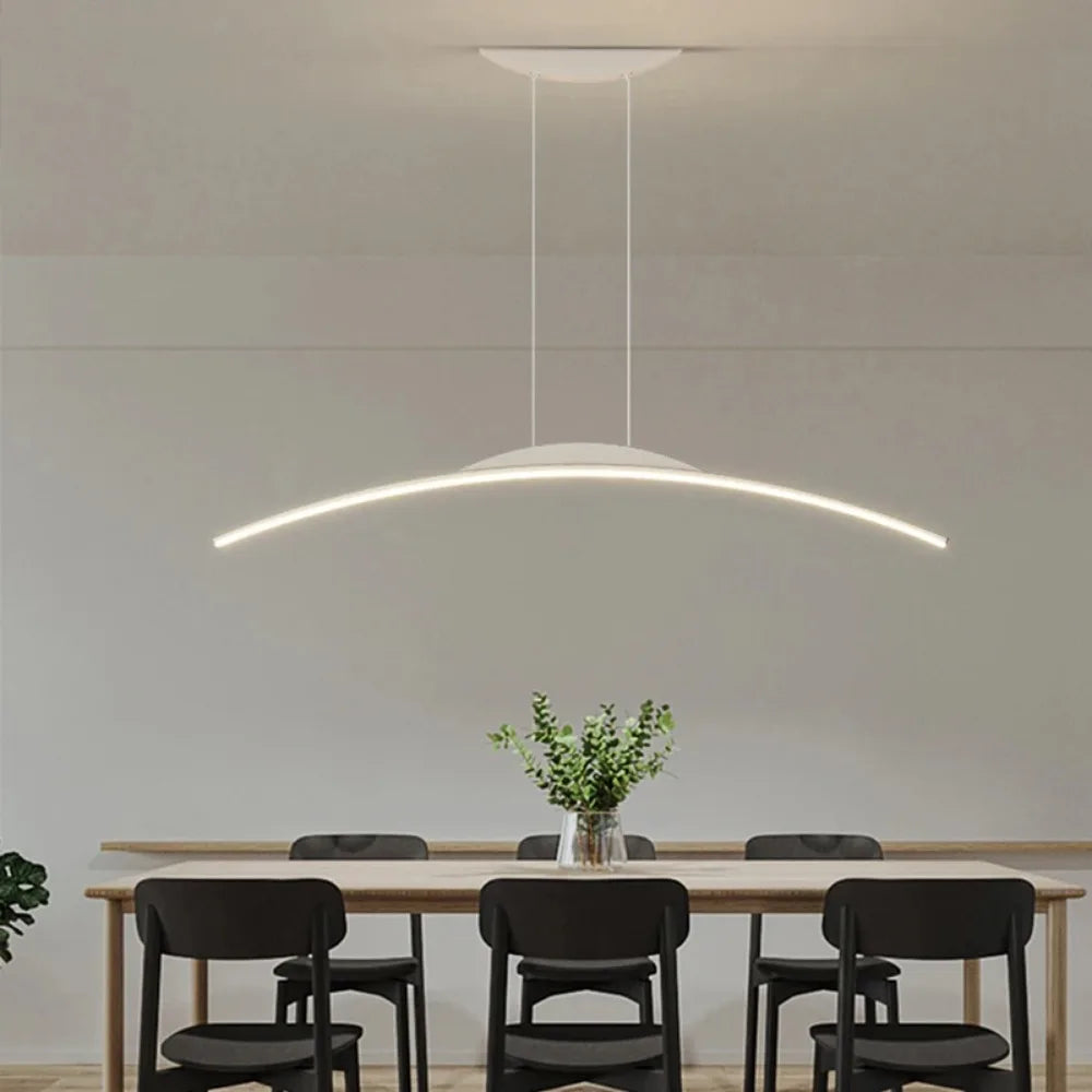 Lampada a sospensione lineare LED, 100 o 120 cm, nera o bianca – dettaglio 2