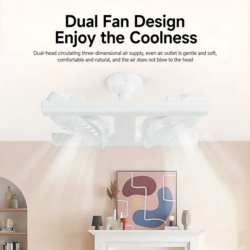 Ventilatore da soffitto 60W a doppie pale con luce e telecomando – dettaglio 4