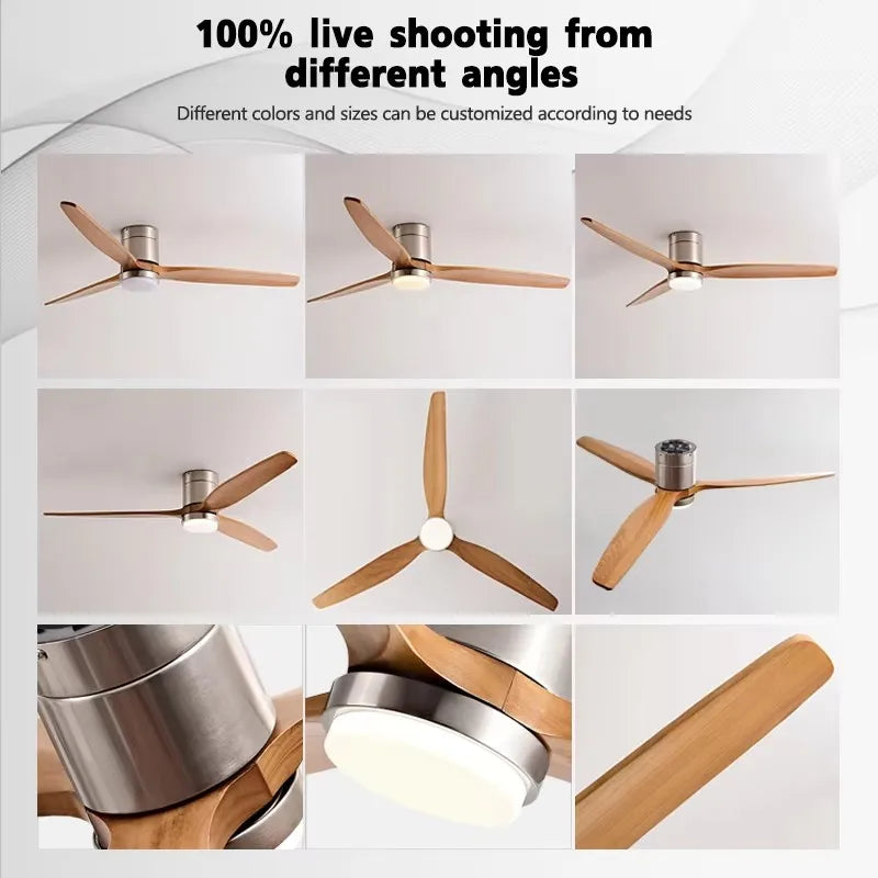 Ventilatore da Soffitto a Basso Profilo 42/52/60 Pollici con Luce LED 3 Colori Dimmerabile 20W Telecomando – foto 5