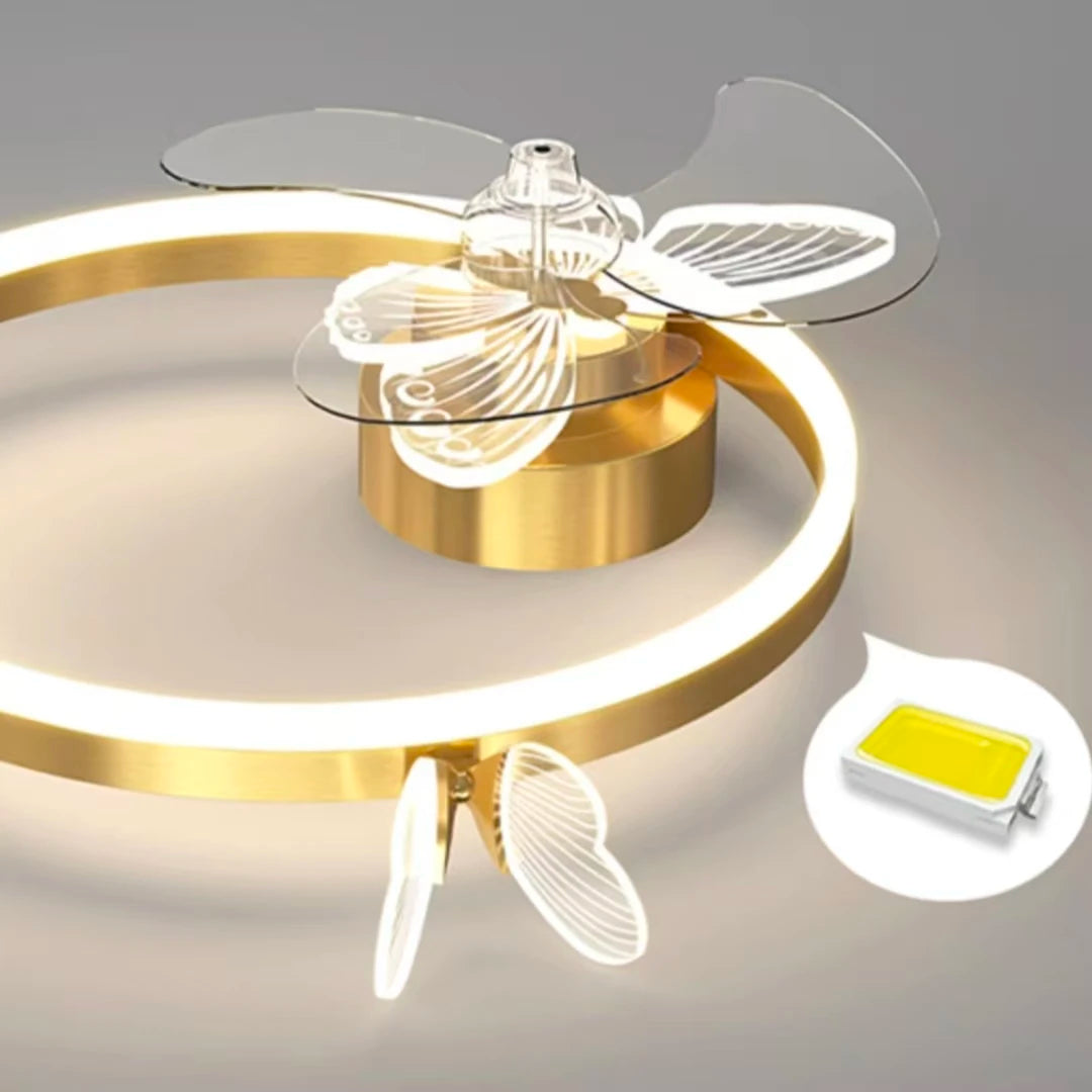 Ventilatore da soffitto a farfalla con luce LED dimmerabile – dettaglio 4