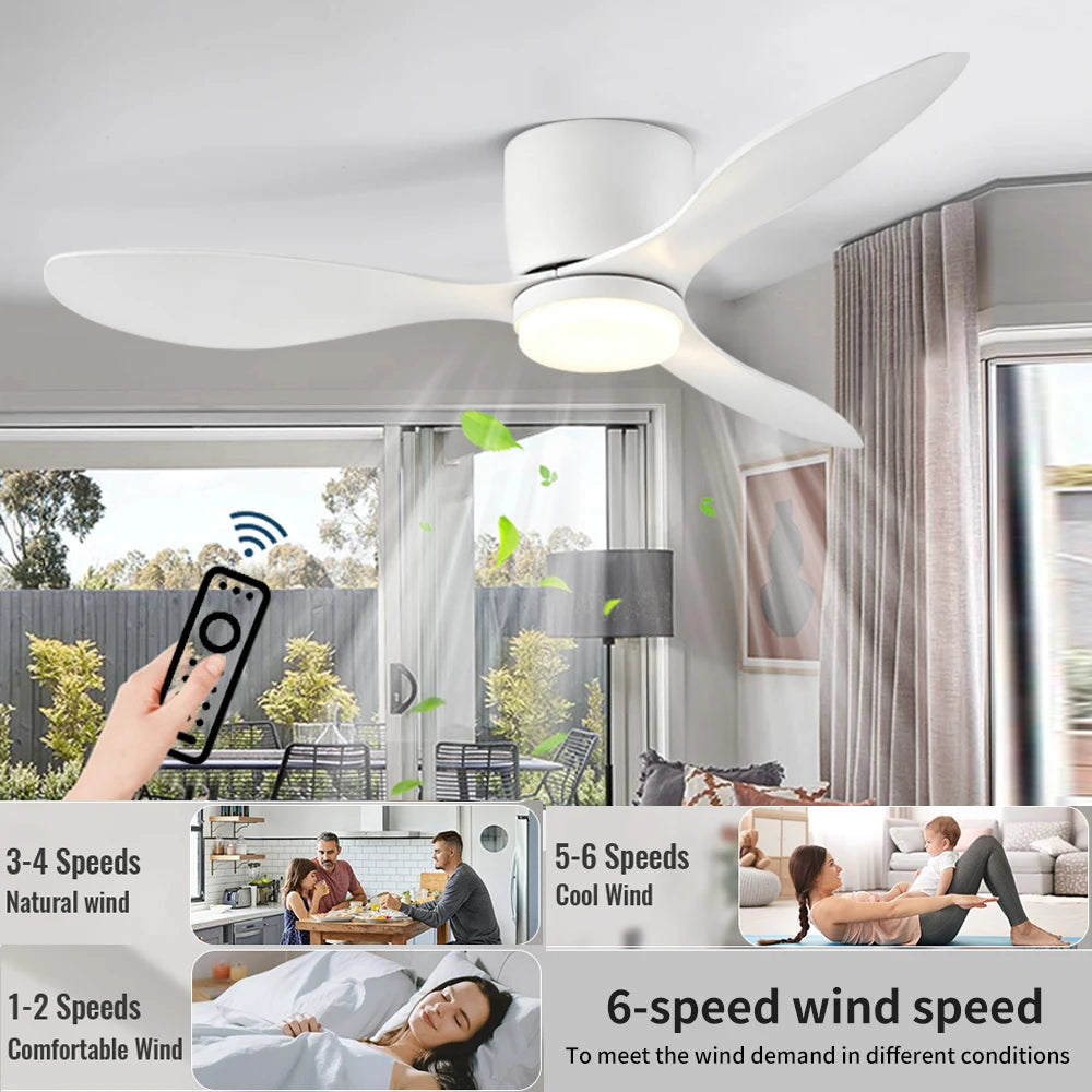 Ventilatore da soffitto smart con luce 3CCT e telecomando – dettaglio 5