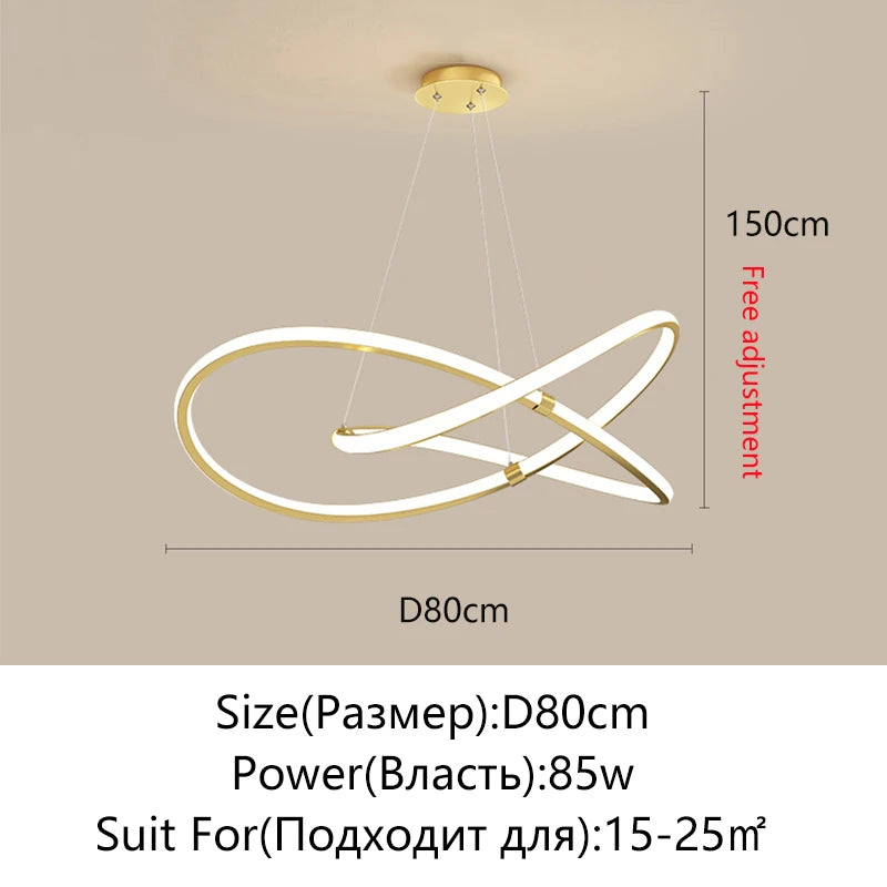 Lampadario moderno a LED per soggiorno, sala da pranzo, camera da letto, cucina, illuminazione domestica – foto 8
