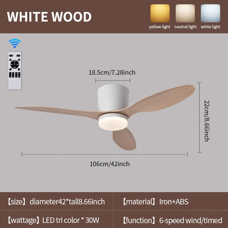 Ventilatore da soffitto 3 pale con luce 3 colori e timer – dettaglio 8