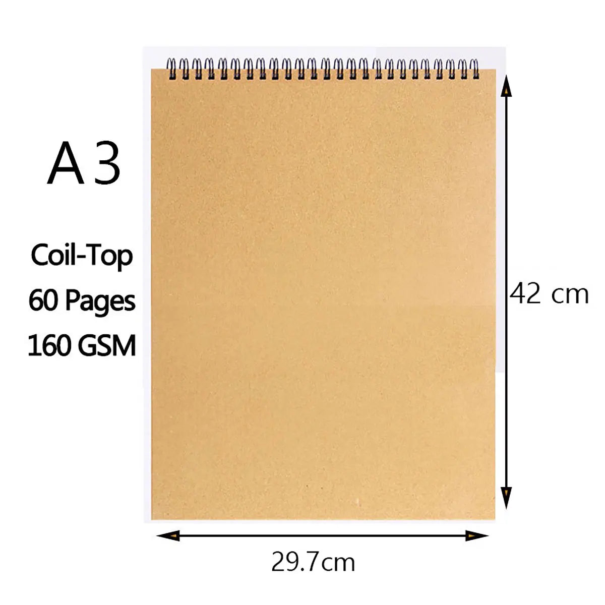 Album da disegno a spirale in carta kraft, 160 g – foto 9