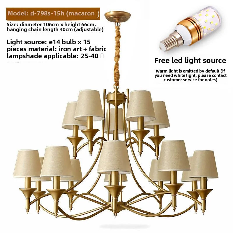 Lampadario vintage in metallo, da 3 a 10 luci – dettaglio 19
