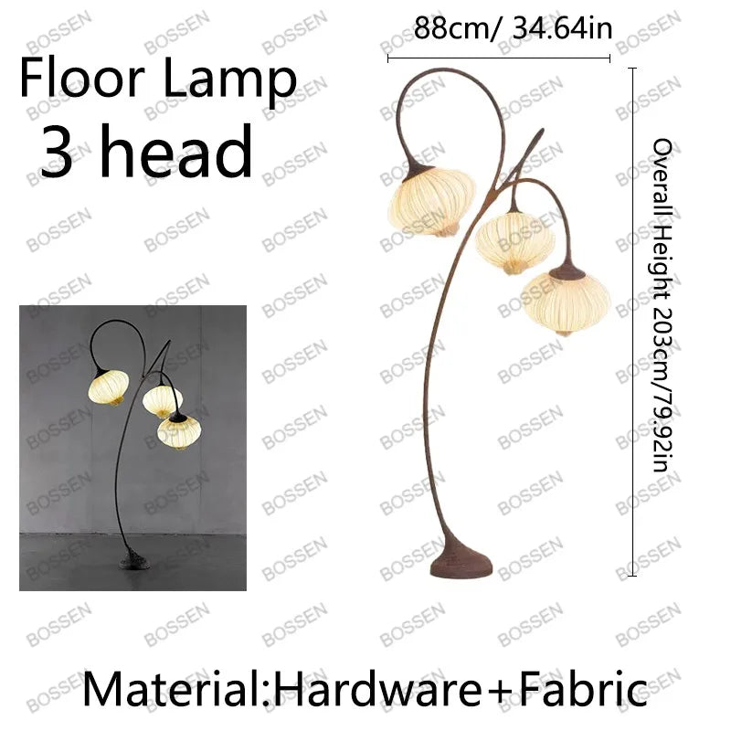 Lampadario in tessuto stile fattoria, 3 luci o applique – dettaglio 13