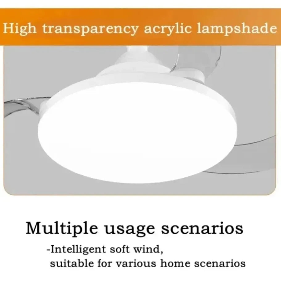 Ventilatore da Soffitto Intelligente Silenzioso e Invisibile con Luce e Telecomando, Base Convertitore E27 – foto 6