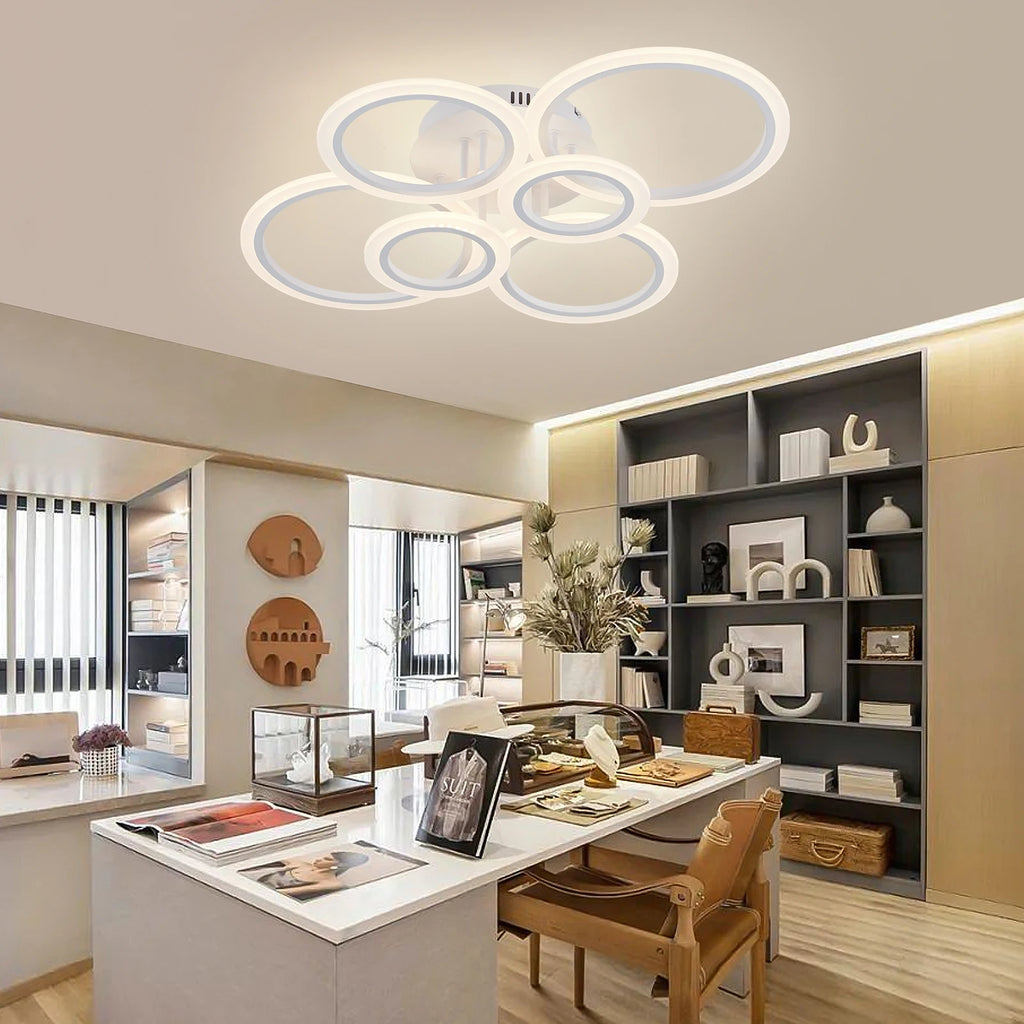Lampadario LED ad anello a soffitto, 4 o 6 luci – dettaglio 1