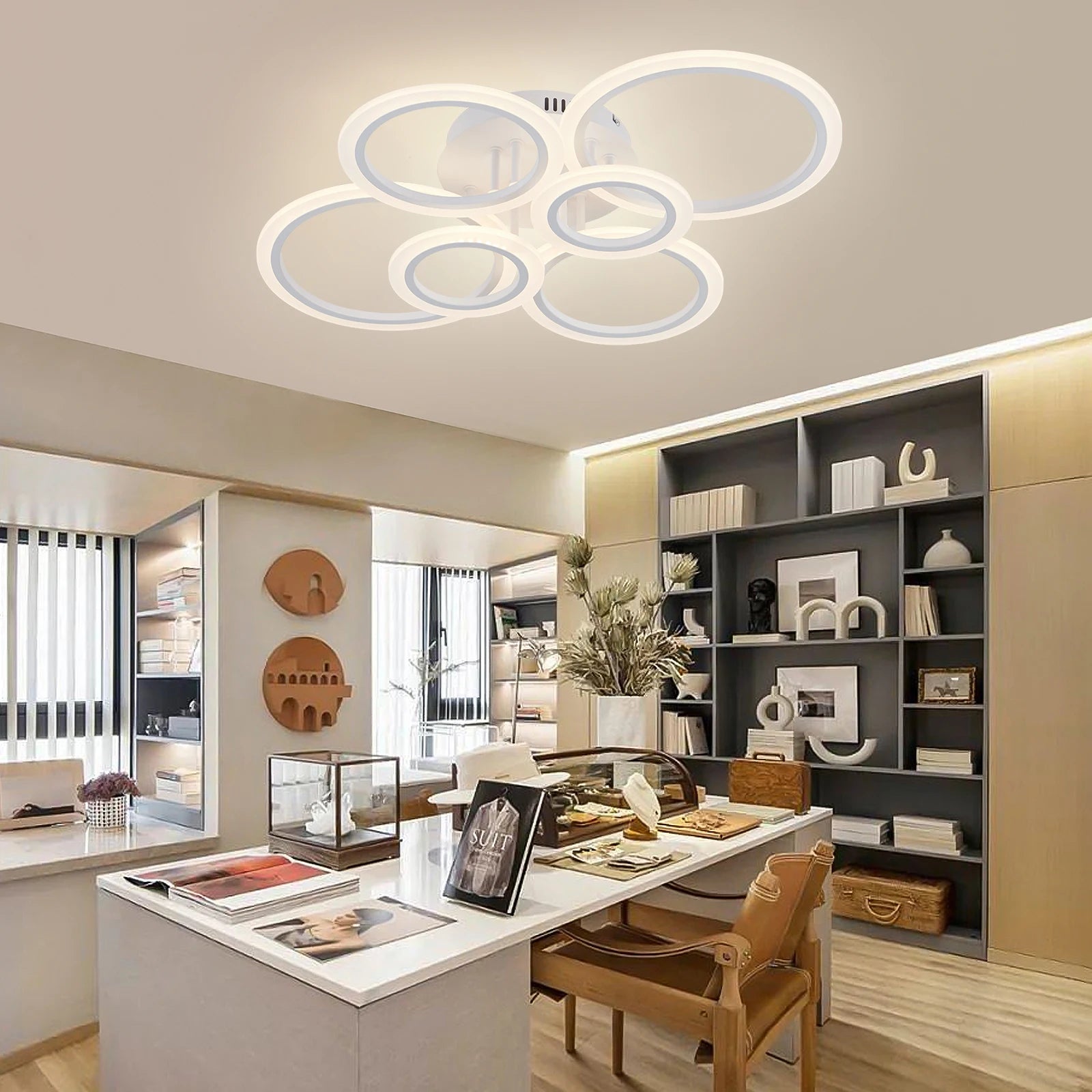Lampadario LED ad anello a soffitto, 4 o 6 luci – dettaglio 1