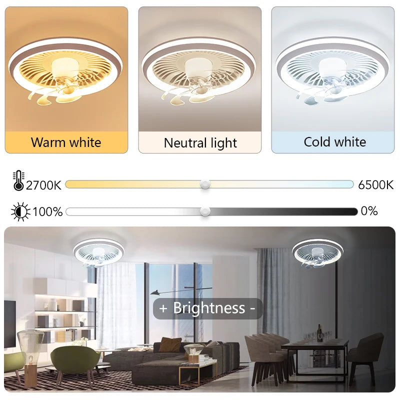 Ventilatore da soffitto moderno con luce, telecomando e regolazione continua dell'intensità luminosa a 360° ° – foto 5